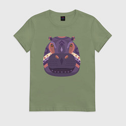 Женская футболка Гиппопотам