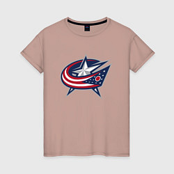 Женская футболка Columbus blue jackets - hockey team - emblem