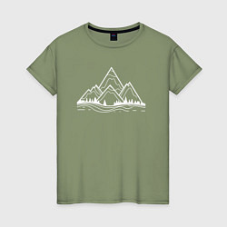 Женская футболка Лес и горы