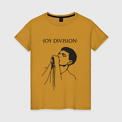 Футболка хлопковая женская Йен Кёртис Joy Division, цвет: горчичный