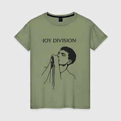 Футболка хлопковая женская Йен Кёртис Joy Division, цвет: авокадо