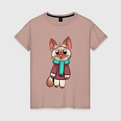 Женская футболка Грустная котейка