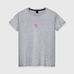 Женская футболка Нежный акварельный розовый цветок шиповника