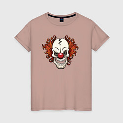 Женская футболка Clown skull