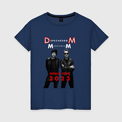 Футболка хлопковая женская Depeche Mode 2023 Memento Mori - Dave & Martin 04, цвет: тёмно-синий