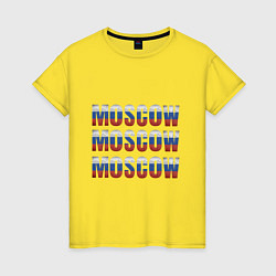 Женская футболка Moscow триколор