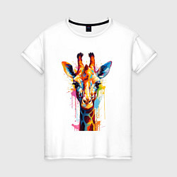 Женская футболка Граффити с жирафом