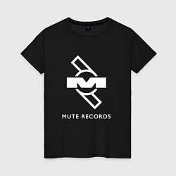 Футболка хлопковая женская Depeche Mode Mute Records Logo, цвет: черный