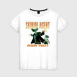 Женская футболка Skibidi toilet agent