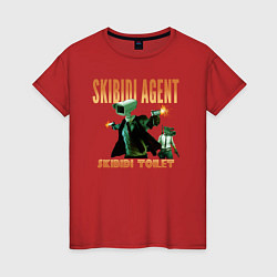 Женская футболка Skibidi toilet agent