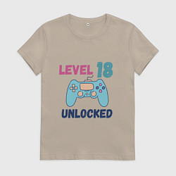Футболка хлопковая женская 18 уровень жизни, цвет: миндальный