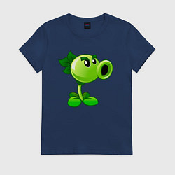 Футболка хлопковая женская Повторитель горохострел, цвет: тёмно-синий