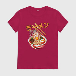 Футболка хлопковая женская Ramen Рамен, цвет: маджента