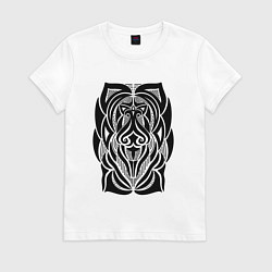 Футболка хлопковая женская Tribal Abstract Mask, цвет: белый