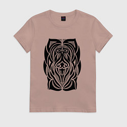 Футболка хлопковая женская Tribal Abstract Mask, цвет: пыльно-розовый