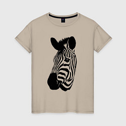 Женская футболка Голова зебры