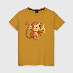 Женская футболка Мартышка с бананом
