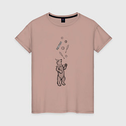Женская футболка Жонглёр медведь