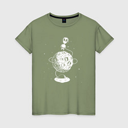 Женская футболка Alien in space