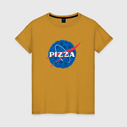 Футболка хлопковая женская Pizza x NASA, цвет: горчичный