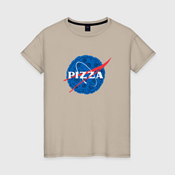 Футболка хлопковая женская Pizza x NASA, цвет: миндальный