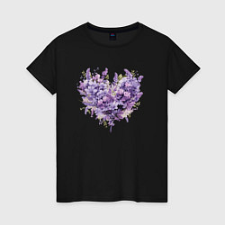 Женская футболка Сердце и цветы прованс
