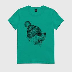 Женская футболка Львица в шапке