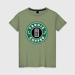Женская футболка Tardis coffee