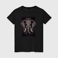 Женская футболка Слон с красивыми узорами