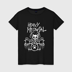 Женская футболка Heavy Meowtal - кошачья музыка