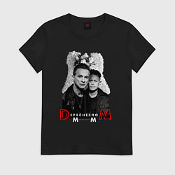 Футболка хлопковая женская Depeche Mode - Dave Gahan and Martin Gore, цвет: черный