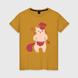 Женская футболка Сердитый кот повар