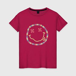 Женская футболка Nirvana - floral logo