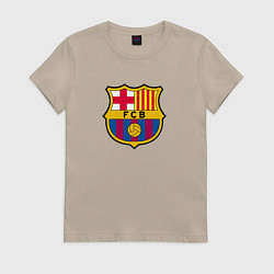 Футболка хлопковая женская Barcelona fc sport, цвет: миндальный
