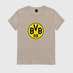 Футболка хлопковая женская Borussia fc sport, цвет: миндальный