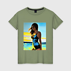 Женская футболка Отдыхающая в купальнике