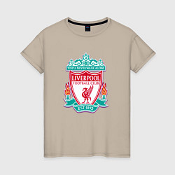 Футболка хлопковая женская Liverpool fc sport collection, цвет: миндальный