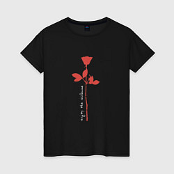 Футболка хлопковая женская Depeche Mode - Enjoy The Silence Rose, цвет: черный
