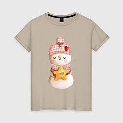 Женская футболка Милый снеговик