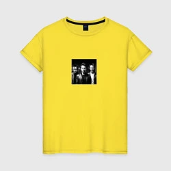 Футболка хлопковая женская Muse - музыкальная группа, цвет: желтый