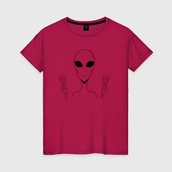 Женская футболка Alien peace