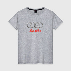 Футболка хлопковая женская Audi brend, цвет: меланж