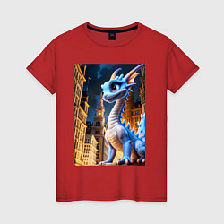 Женская футболка Синяя дракоша