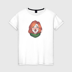 Футболка хлопковая женская Windranger ahegao 2к бог, цвет: белый