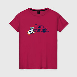 Футболка хлопковая женская I am kenough - барби, цвет: маджента