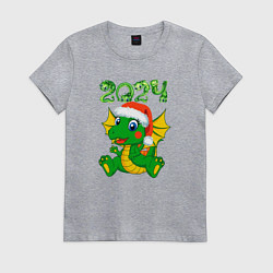 Футболка хлопковая женская Дракончик 20204, цвет: меланж