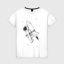 Женская футболка Полёт на ракете