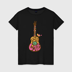 Женская футболка Peace guitar