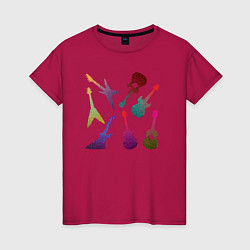 Женская футболка Цветные гитарки