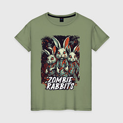 Женская футболка Зомби кролики